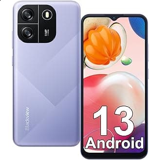 Blackview Mobile Phone, Wave 6C, Android 13 Phone, 5100mAh, 10W Fast Charge, 4GB+32GB/1TB, 6.517’’ HD+ Display, Octa-core 2.0GHz, 4G Dual Sim, Face Unlocked, OTG, GPS - Black