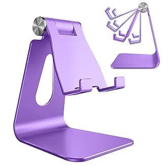 CreaDream Adjustable Cell Phone Stand, Phone Stand, Cradle, Dock, Holder, Aluminum Desktop Stand Compatible with Phone 15 14 13 12 11 Pro Max Plus SE, Accessories Desk, All Mobile Phones-Dark Purple