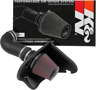 K&N Cold Air Intake System: High-Flow Air Filter, Increase Performance & Acceleration: Compatible with 2016-2024 CHEVROLET: Camaro SS, 63-3092