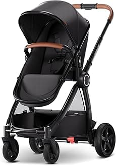 Mompush Ultimate2 Baby Stroller, Premium Convertible Full-Size Stroller for Toddler, Reversible Seat with One Hand Recline Adjustment, Car Seat Adapter Included