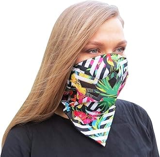 Grace Folly Half Face Mask for Cold Winter Weather. Use This Half Balaclava for Snowboarding, Ski, Motorcycle. (Many Colors) (Floral)