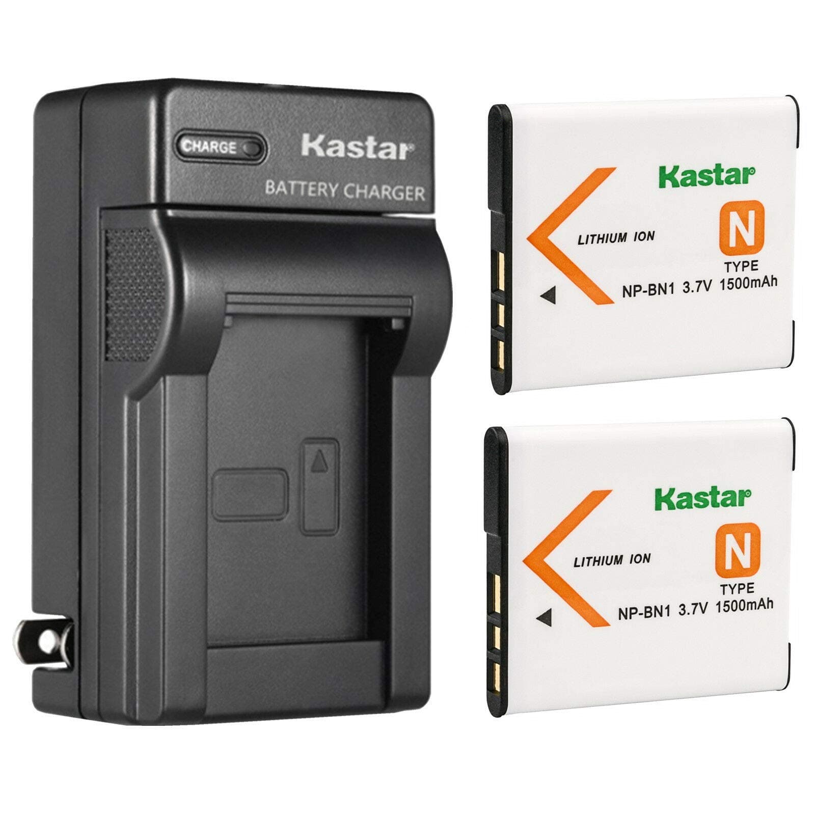 Kastar 2-Pack Battery and AC Wall Charger Replacement for Sony Cyber-Shot DSC-W530, DSC-W550, DSC-W560, DSC-W570, DSC-W580, DSC-W610 Cameras