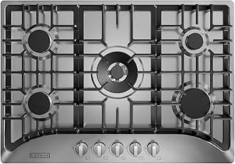 Gas Cooktop 83cm Kitchen Stove 5 Burner Cook Top NG LPG Convertible in Stainless Steel