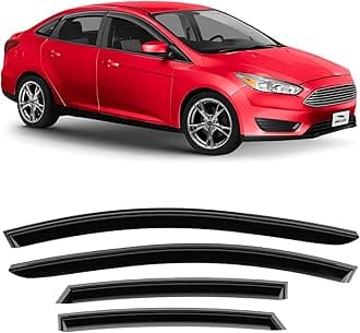 Voron Glass Tape-on Extra Durable Rain Guards for Ford Focus 2012-2018, Window Deflectors, Vent Window Visors, 4 Pieces - 120188