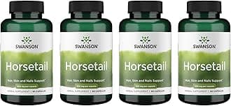 Swanson Horsetail - Herbal Supplement Supporting Healthy Hair, Skin & Nails - Natural Ingredients for Bone Health & Urinary Tract Support - (90 Capsules, 500mg Each) (4 Pack)