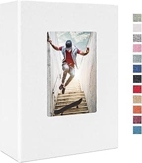 Vienrose Photo Album 4x6 100 Pages Photos Linen Cover Picture Book with Front Window for Baby Wedding Children