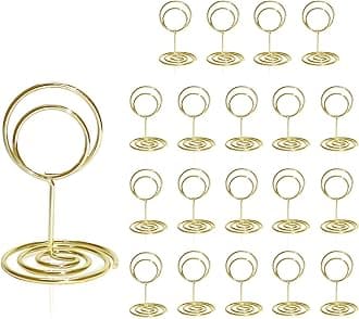 Table Number Holders 20Pcs - 2 Inch Mini Place Card Holder Short Table Number Stands for Wedding Party Graduation Reception Restaurant Home Centerpiece Decorations Office Memo (Gold)