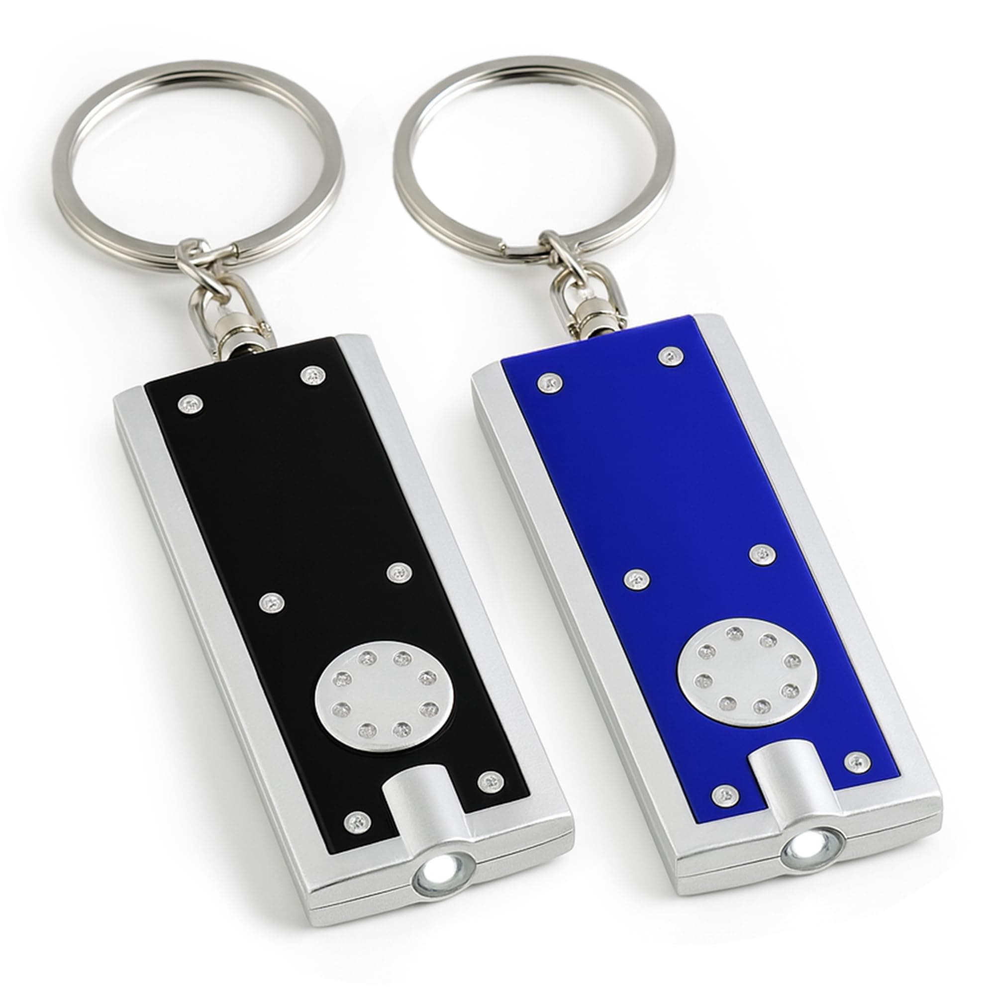 SOL 2pk LED Key Chain Lights | Handy Pocket Torch Light with Built in Batteries and can Swivel 360 Degrees | Compact Keychain Lights for Emergencies or Everyday Use | Includes Notebook