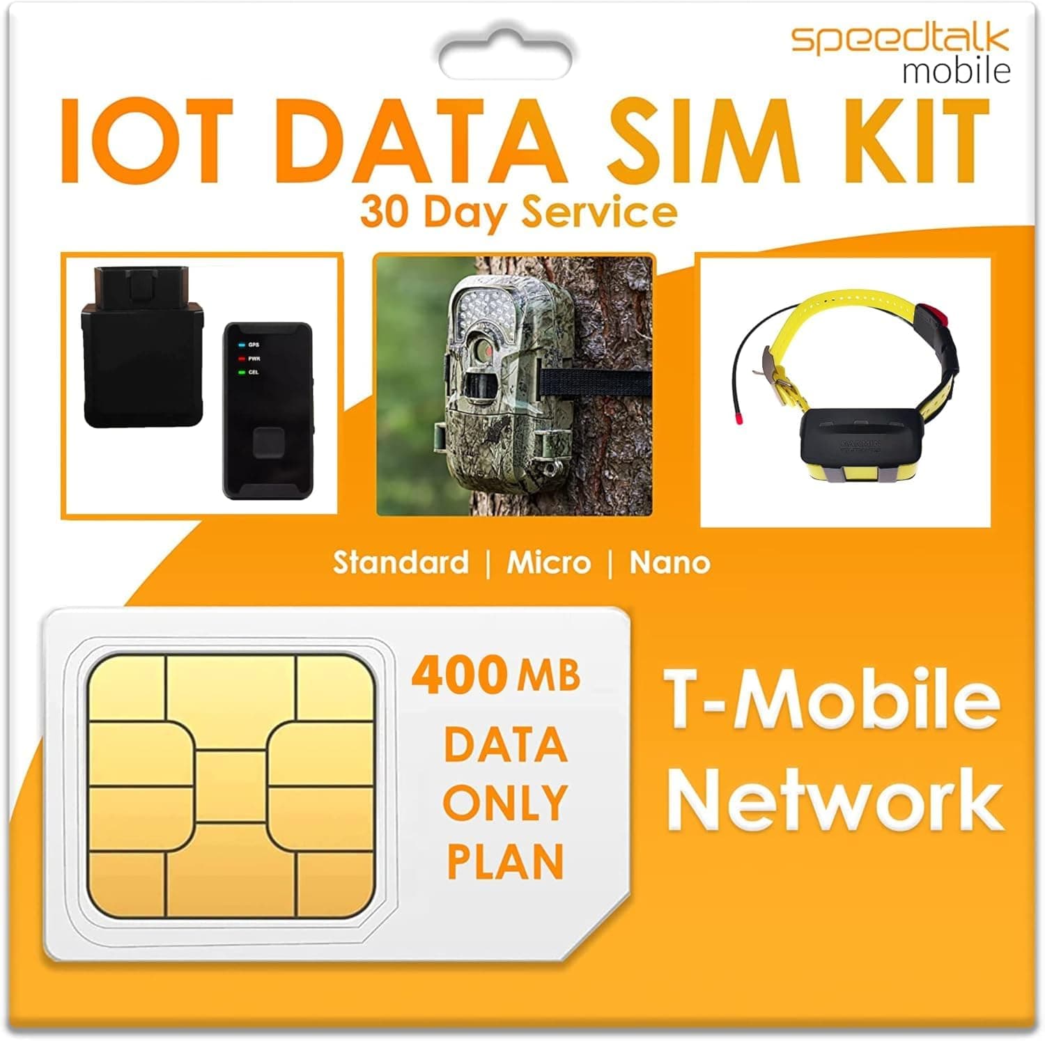 Data Only SIM Card Kit - 400MB 4G LTE WiFi Hotspot MiFi Modem Internet Router | Pay As You Go No Contract | 3 in 1 Simcard - Standard Micro Nano | USA Domestic & International Roaming
