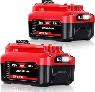2pcs DSANKE CMCB204 6.0Ah 20V Lithium Ion Battery Replacement for Craftsman V20 Lithium Ion Battery CMCB204 CMCB204-2 CMCB202 CMCB202-2 CMCB201 Craftsman V20 Battery