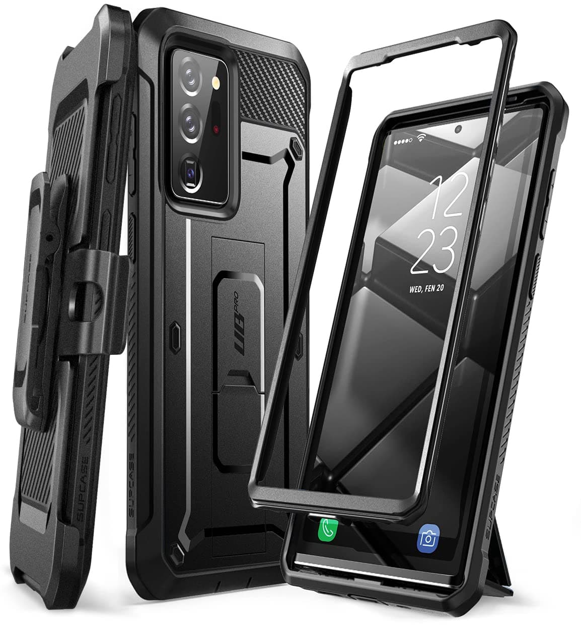 SUPCASE [Unicorn Beetle Pro Series] Case Designed For Samsung Galaxy Note 20 Ultra (2020 Release), Full-Body Dual Layer Rugged Holster & Kickstand Case, Without Built-in Screen Protector - Black