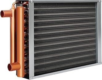 - 16 x 18 Heat Exchanger Water To Air, Copper Ports for Outdoor Wood Furnaces, Residential Heating and Cooling, and Forced Air Heating