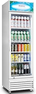 BODEGACOOLER Commercial Beverage Refrigerator with Glass Door,12.5 Cu.Ft Drink Refrigerator,Upright Large Display Merchandiser Beverage Bar Cooler Hold Beer,Soda Drinks,Wine with LED Light Box