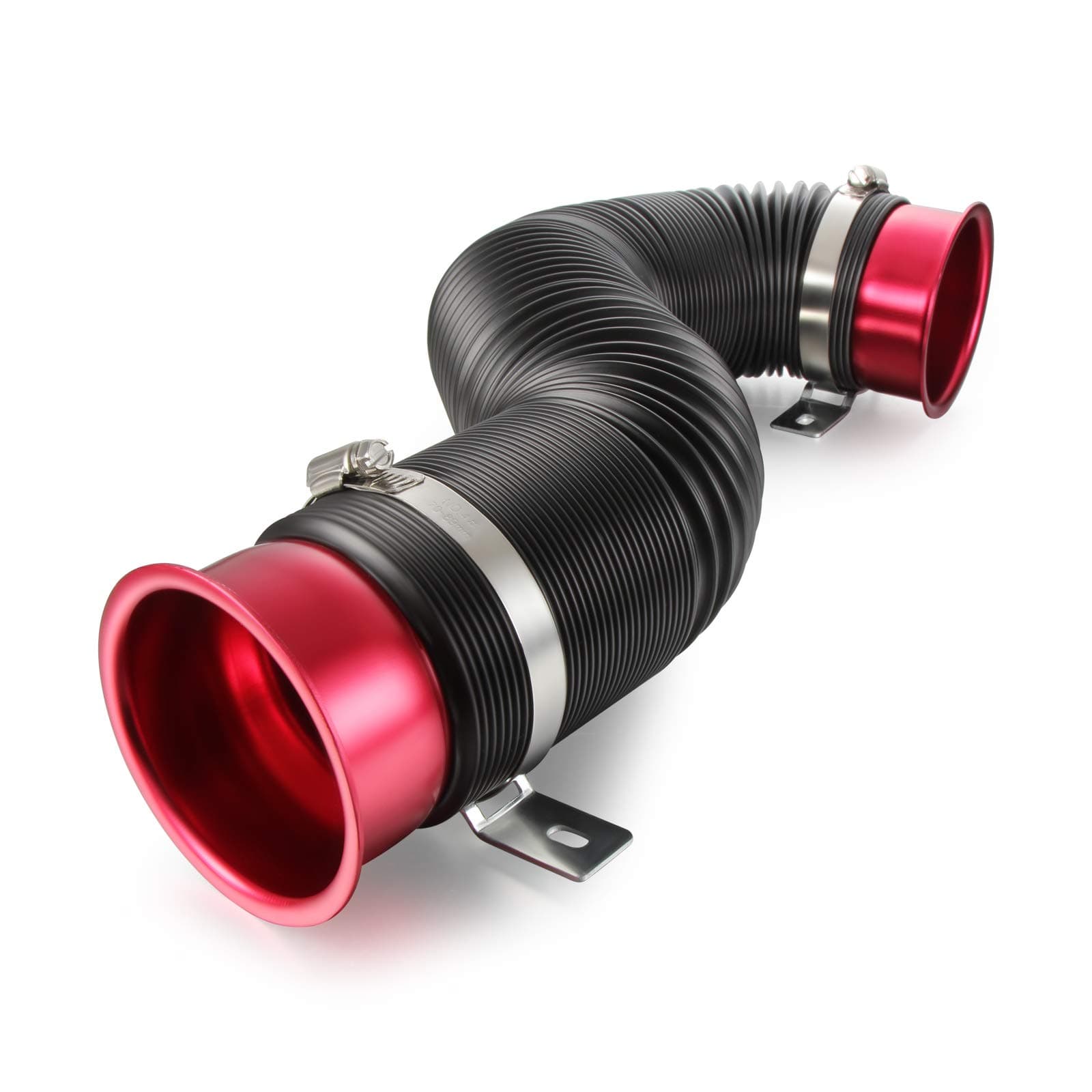 Universal 3"(76mm) Cold Air Intake Flexible Induction Pipe Hose Kit(Red)