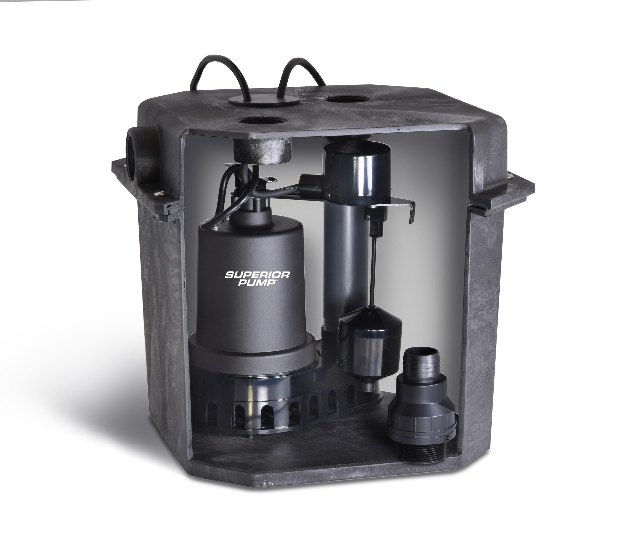 92072-U 1/3 HP Remote Sink Drain Pump System, Black