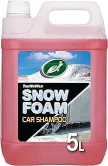 Turtle Wax Snow Foam, Thick, PH balanced Car Shampoo. 5L, Pack of 1, Cherry Scented, Streak Free Formula Safe for All Paint, Tyres, Wheels and Trim, Perfect for Overall Car Cleaning