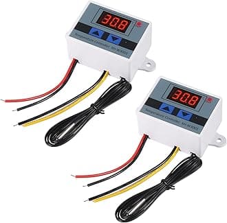 UMLIFE 2PCS XH-W3001 Digital LED Temperature Controller Module Digital Thermostat Switch with Waterproof Probe Programmable Heating Cooling Electronic Thermostat Range from -50℃ to 110℃ (12V 10A 120W)
