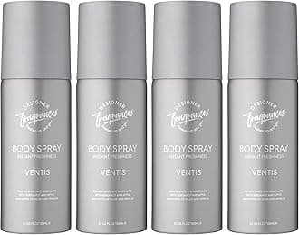 4 Pack Ventus Men's Body Spray Deodorant Cans - For Instant Freshness on The Go - Long Lasting Smell - Great Male Gift Sets - 150ml