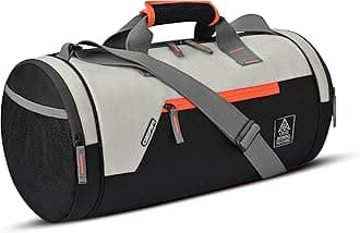Gear Cross Training 18"/29L Large Water Resistant Duffle Bag | Travel Bag | Gym Bag for Men & Women (Black - Orange)