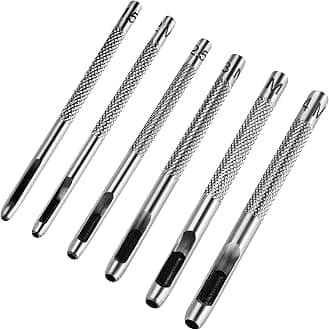 Leather Hole Punch Set for Belts, Watch Bands and Leather Crafts, Heavy Duty 6-Piece Hollow Punch Set with Sizes 1/16, 5/64, 3/32, 1/8, 9/64 and 5/32 Inch