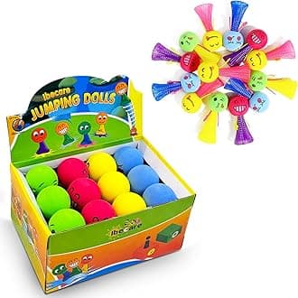 Ibecare -Jumping Birthday Party Favors Toys for Kids age1 2 3 4 5 6 7 8 9 for Girls Boys |Bouncy Ball for Return gifts Giveaways | Bulk Mini Toys Goody Bag | Easter & Christmas gifts…(12 Jumpeez)