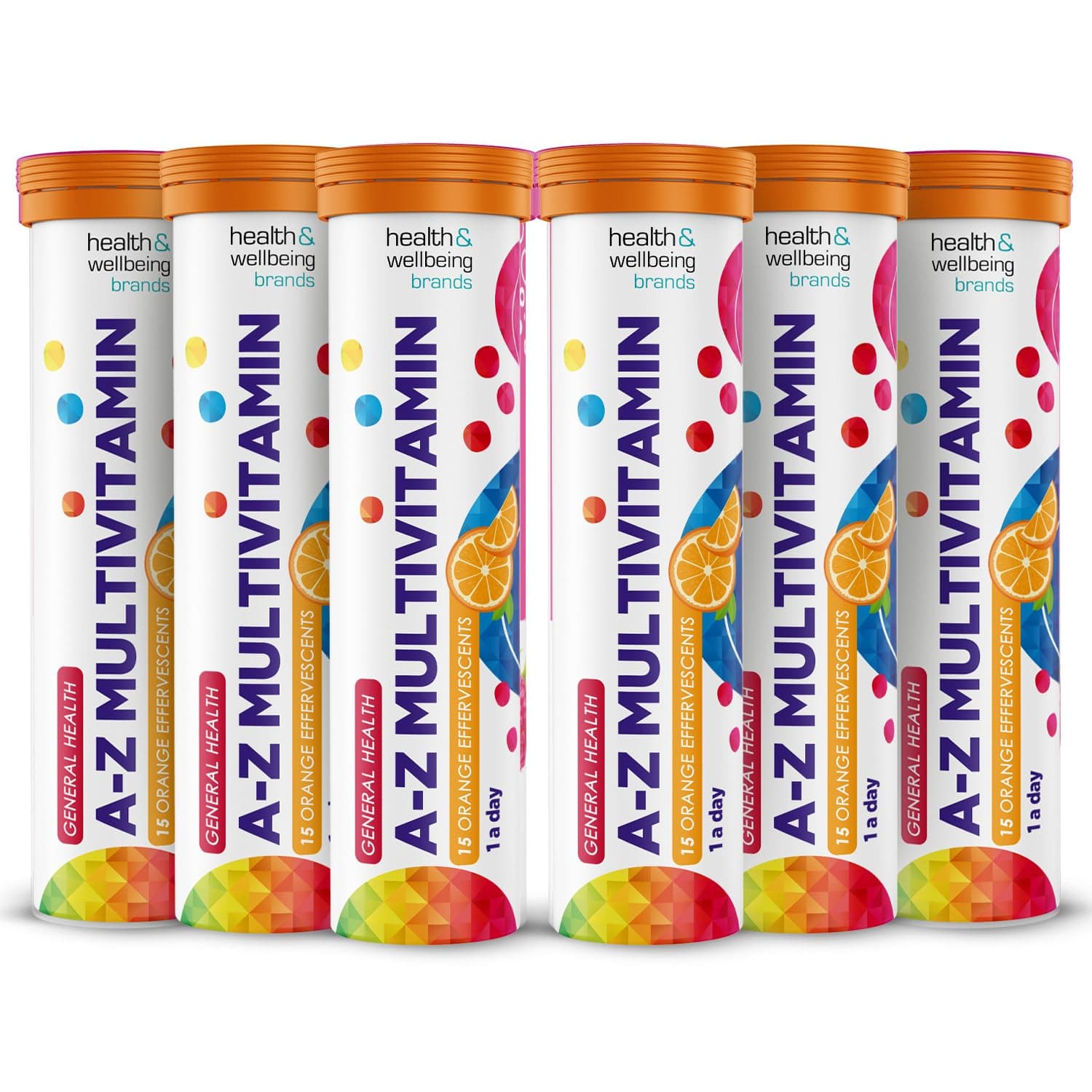 A-Z Multivitamin Orange Flavour Effervescent Tablets - High Strength Tablets for a Healthy Immune System 6 Tubs
