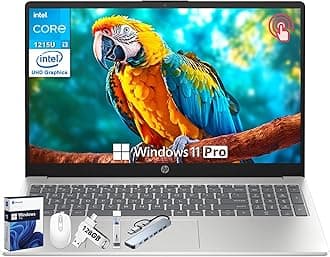 HP 15.6" Touchscreen Laptop for Student & Business, Microsoft Office Lifetime License, Intel 12th Gen Core i3-1215U, 32 GB RAM, 2 TB SSD, Intel UHD Graphics, Fast Charge, HD Camera, Windows 11 Pro