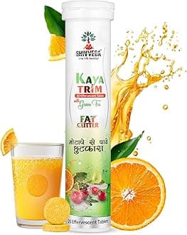 Shivveda Kaya Trim Effervescent Tablets | Ayurvedic Formula for Weight Management, Detox & Slimming | 20 Tablets | Herbal Health Supplement (Pack of 1)