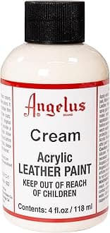Angelus Acrylic Leather Paint - Cream | Flexible Recoloring Balm for Shoes, Furniture, Car Seats & More | Made in USA, 4 fl oz