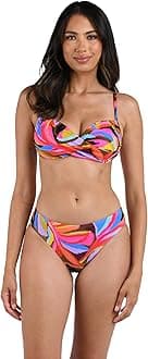 La Blanca Womens Over The Shoulder Wrap Bikini Swimsuit Top