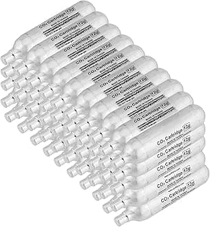 Lancer Tactical 50 Pack (50 Counts) High Grade 12 Gram CO2 Airsoft Cylinder 12g CO2 Cartridge CO2 Tank 50 Pack for Pellet Guns, BB Guns and Airsoft Guns