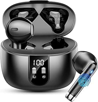 Wireless Earbuds, Bluetooth 5.4 Headphones NEW Wireless Headphones with 4 ENC Mic, 56H Bluetooth Earphones in Ear Noise Cancelling Deep Bass, Mini Ear Buds Bluetooth Earbuds IP7 Waterproof LED Display