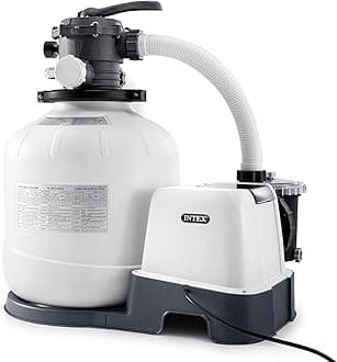 INTEX 2,650 GPH Krystal Clear Sand Filter Pump and Saltwater Pool Chlorine System for Above Ground Pools, Pool Cleaner System with Automatic Timer