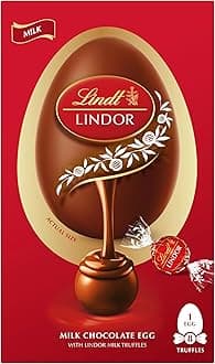 Lindor Milk Chocolate Easter Egg 260g – Milk Chocolate Truffles with a Smooth Melting Filling – Easter Chocolate Treat for Adults and Kids – Easter, gift
