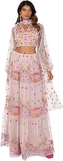 Women's Indian Traditional Dress for Women Outfit Lengha Choli Lehenga Saree Skirt and Top Dupatta Coord Set for Wedding Guest Top Skirt Coord (pack of 1)