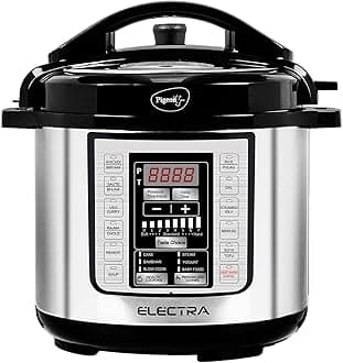 Pigeon By Stovekraft Electra Smart 6 Litre Electric Pressure Cooker with Digital Display | 18 Indian Preset Menu | Automatic Rice Cooker | Delay Timer & More (Stainless Steel)