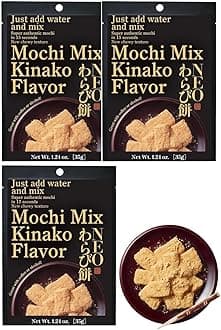 MINOYA WARABIMOCHI Japanese Sweets Wagashi Mochi Made In Japan (3 Packs, Kinako)
