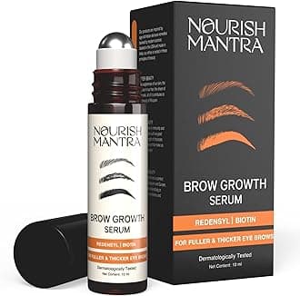 Nourish Mantra Eyebrow Growth Serum, Boost Regrowth for Longer, Thicker, Fuller-Looking Brows, Effective Enhancing Formula with Redensyl,Biotin & Peptides 10 ml