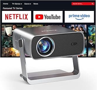 [Netflix Officially & Dolby Audio] Projector with WiFi and Bluetooth, XuanPad Full HD 1080P Portable Projector, 210° Rotatable Stand, Auto Keystone, Dust Removal and Heat Dissipation Design