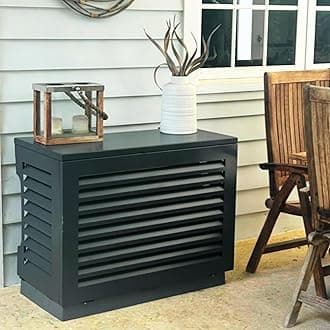 AirDeko Mini Split Air Conditioner Covers for Outside Units - Anti-Theft Sturdy Aluminum AC Cover for Mini Split System Outdoor Condenser - Fits 6000BTU to 15000BTU - Charcoal Grey