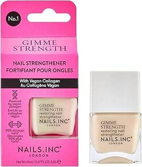 Nails Inc Gimme Strength Nail Treatment, Restoring Strengthener, Vegan Collag...