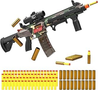 Electric Soft Bullet Toy Gun for Boys, Auto-Manual Shell Ejecting Toy Foam Blasters & Guns with 80 Soft Darts, Shooting Games Educational Toys for 6, 8,12,14+ Kids