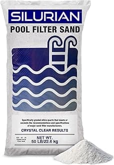 U.S. Silica Silurian 20-Grade Angular Filter Sand for Above-Ground & Inground Swimming Pools, 50 lb Bag – Washed & Screened for Cleaner Water, Enhances Filtration, Flow & Clarity