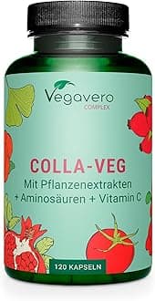 Vegan Collagen Supplement 2000 mg | Complex with L-Lysine, L-Proline, Vitamin C (Acerola) & Superfoods Extracts | NO Additives, Lab-Tested | 120 Capsules
