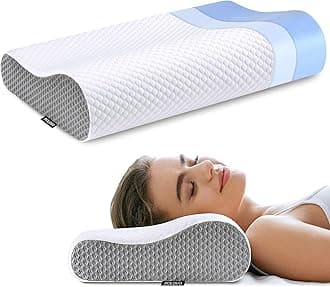 Polovo Neck Pillow Memory Foam for Pain Relief Bed Pillow for Sleeping, Ergonomic Orthopedic Cervical for Neck and Shoulder Pain, Side Back Stomach Sleeper