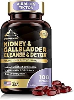 Kidney Cleanse Detox & Repair, Kidney & Gallbladder Health Support Supplement with Cherry, Nettle Leaf, Cranberry & Dandelion, Promotes Urinary Health, Bladder & Fluid Balance, 100 Softgels