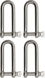 Extreme Max 3006.8207.4 BoatTector Stainless Steel Long D Shackle - 3/8", 4-Pack