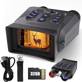 Night Vision Glasses, 4K Binoculars for Adults High Power 3 Inch HD Night Vision Infrared Glasses for Camping and Outdoor Activities with 32GB TF Card Zoom