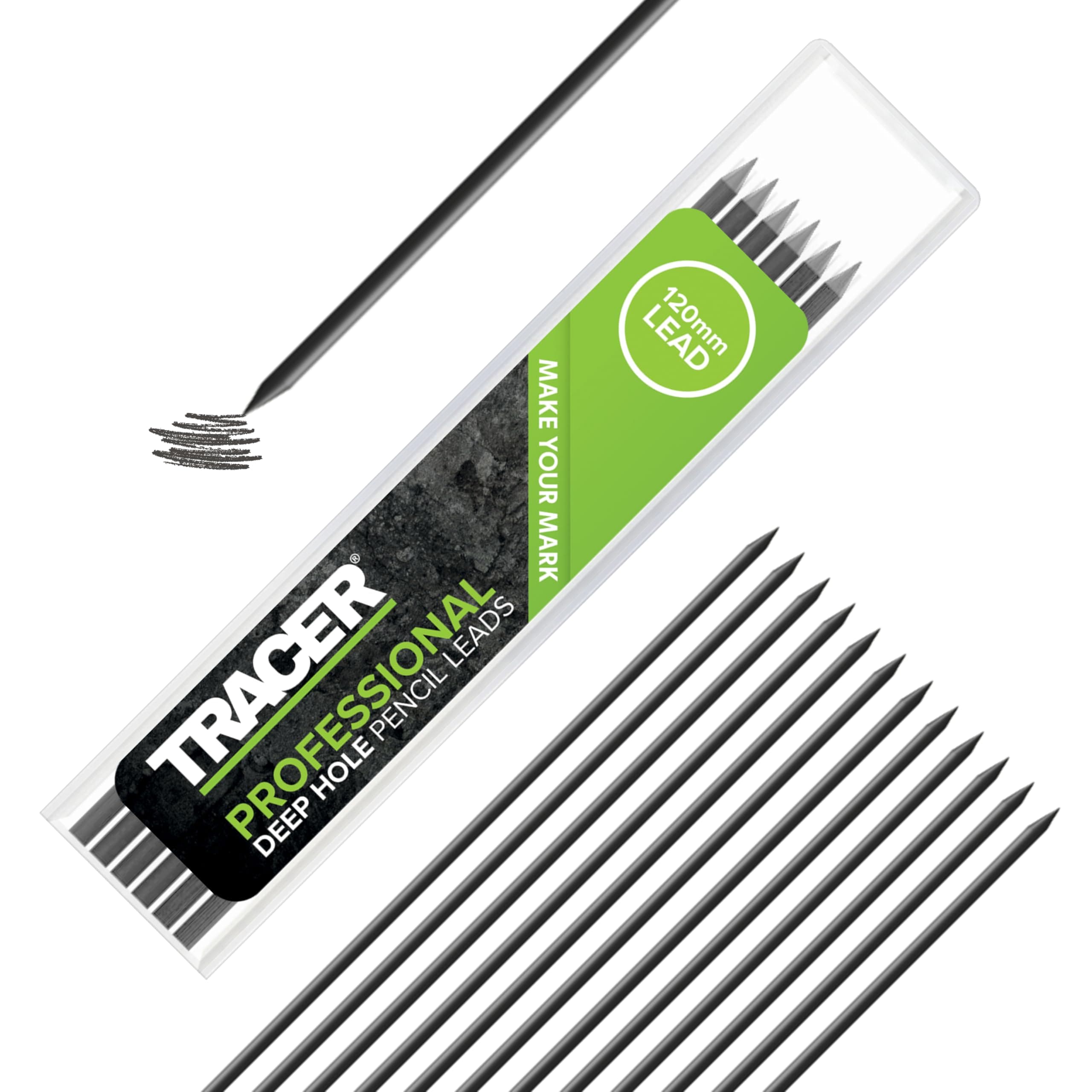 Tracer Pencil Refills - 12 x 2.8mm Graphite Leads for Deep Hole Pencil