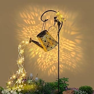 SRNPMIU Solar Garden Decorations Light - Watering Can with Light,Hanging Waterproof Landscape Lantern Lights,Outside Decorations for Yard Patio Pathway